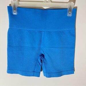 Colsie Ribbed Active Spandex Shorts in Electric Blue